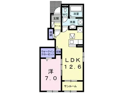 フェニックス II(1LDK/1階)の間取り写真