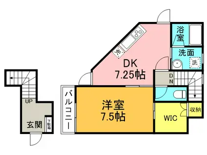 AOI ONE(1DK/2階)の間取り写真