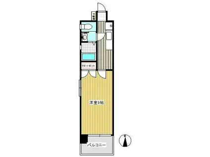 カーザミア(1K/2階)の間取り写真