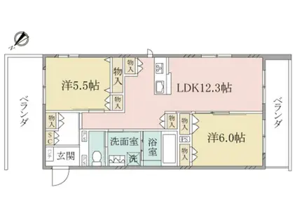 ヘーベルヴィレッジ北赤羽GLOIER(2LDK/3階)の間取り写真