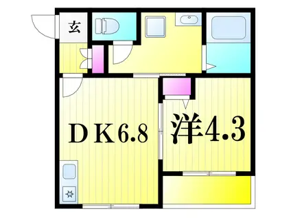 メグリオ新松戸III(1DK/1階)の間取り写真