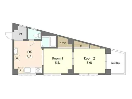 MAISON HOSOYAMA(2DK/5階)の間取り写真