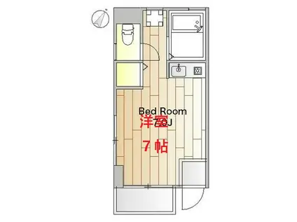 めぞん浅倉(ワンルーム/1階)の間取り写真