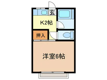 千春荘(1K/1階)の間取り写真