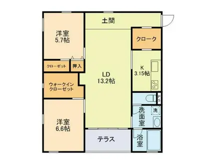 LALUCE(2LDK/2階)の間取り写真