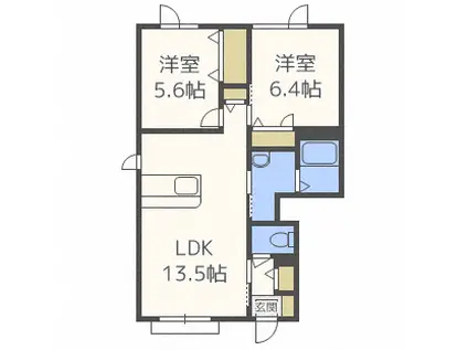 シャーメゾンαVII (2LDK/1階)の間取り写真