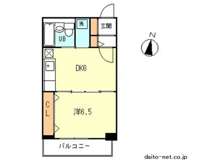 ペルテ代田橋(1DK/6階)の間取り写真