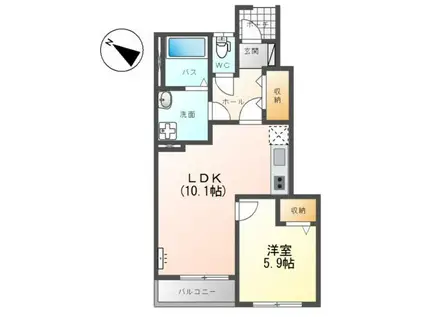 サニーハイツIII(1LDK/1階)の間取り写真