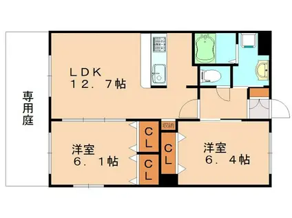 フランシーズII(2LDK/2階)の間取り写真