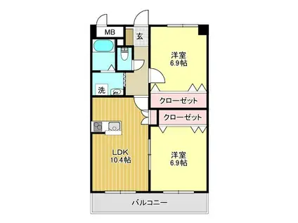 TNマンションV(2LDK/2階)の間取り写真