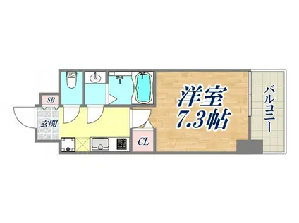 セオリー神戸クレール(1K/11階)の間取り写真