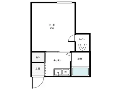 東峰コーポ(1K/2階)の間取り写真