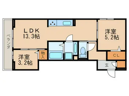 サニーコート平和(2LDK/1階)の間取り写真
