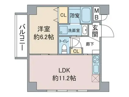 ショコラ(1LDK/2階)の間取り写真
