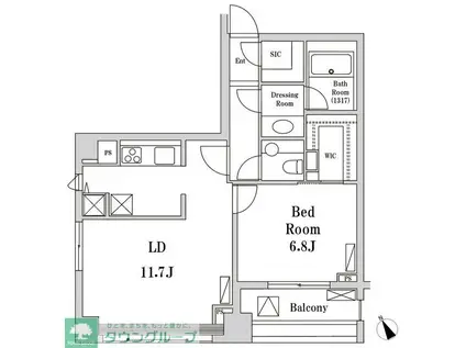 パークハビオ京橋(ワンルーム/11階)の間取り写真