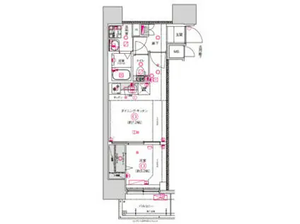 CREST TAPP東別院(1DK/6階)の間取り写真