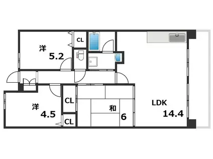 アプリーレ垂水(3LDK/7階)の間取り写真