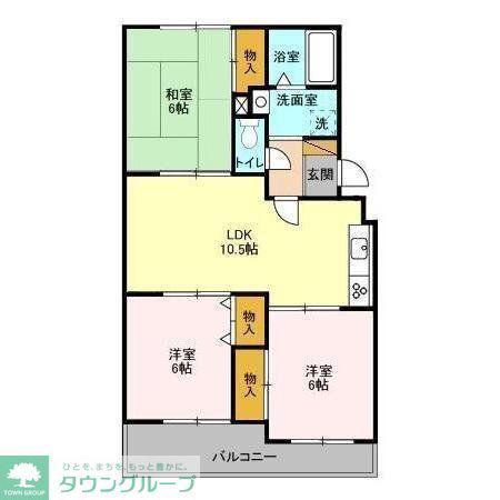 ヴェラクレスト弐番館(3LDK/1階)の間取り写真