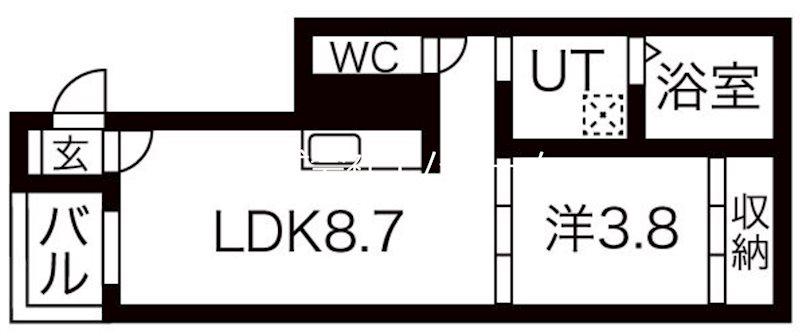 ハピネス呼続(1LDK/3階)の間取り写真