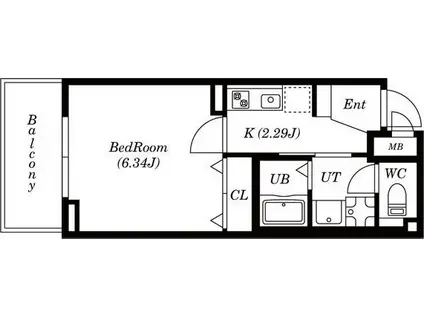 扇ロイヤルハイツ(1K/8階)の間取り写真