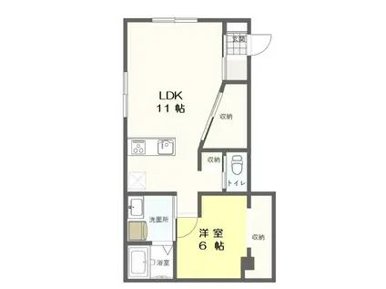 エルフォート ノーブル(1LDK/2階)の間取り写真