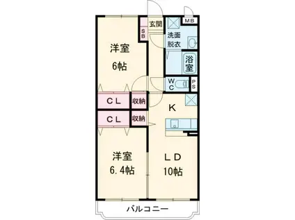 ユーミーハイセレクション(2LDK/1階)の間取り写真