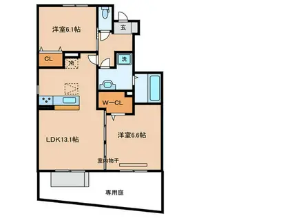 グランシャリオ(2LDK/1階)の間取り写真