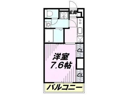 サードロック立川(1K/2階)の間取り写真