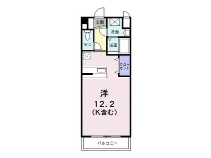 ヴィラ ルミノーソA (ワンルーム/1階)の間取り写真