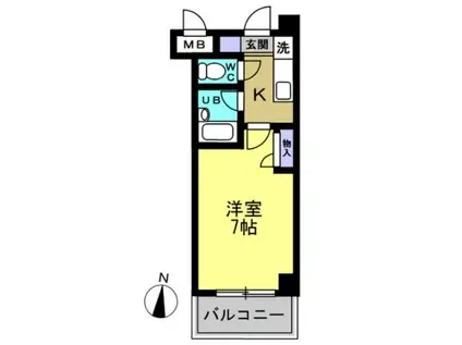 ディアコート鶴舞(1K/1階)の間取り写真