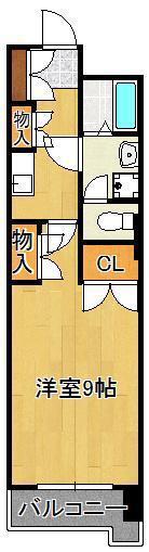 シャルマンステューディオI(1K/2階)の間取り写真