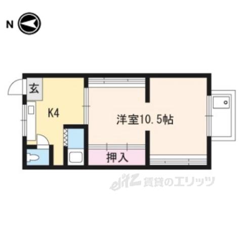 伊勢屋ハイツ(1K/2階)の間取り写真