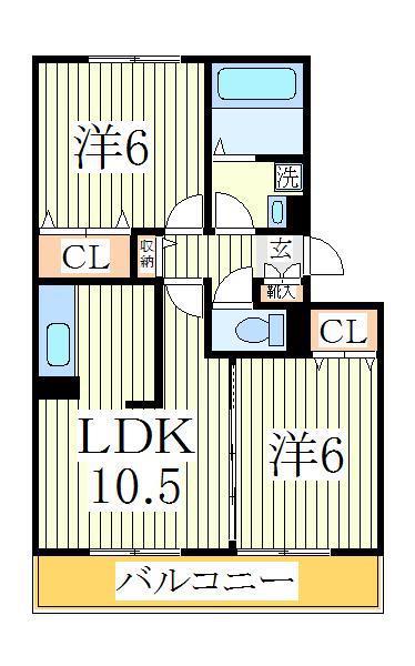 オアシス(2LDK/1階)の間取り写真