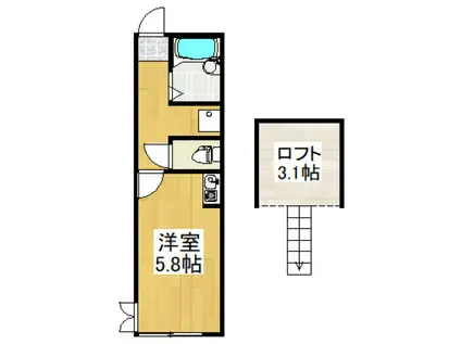 サンクレスト小平(1K/1階)の間取り写真