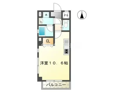 レジデンスウインド山の手(ワンルーム/4階)の間取り写真