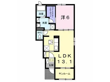 シーガルポートIII(1LDK/1階)の間取り写真