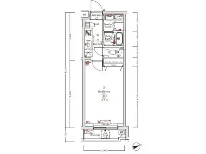 アンベリール永福町駅前(1K/3階)の間取り写真