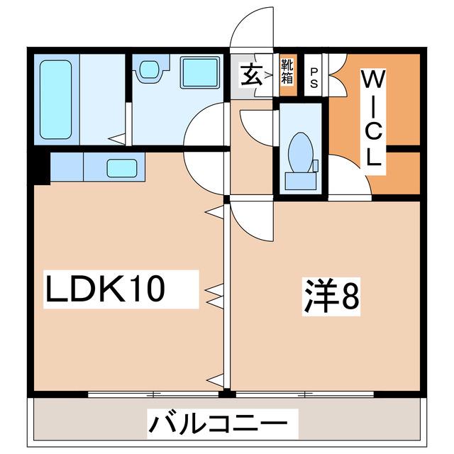ピース・アンド・ローレル(1LDK/1階)の間取り写真