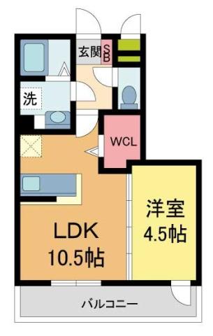シャンドリエ(1LDK/1階)の間取り写真