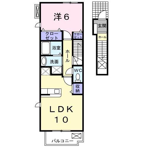 ネオプレステージ(1LDK/2階)の間取り写真