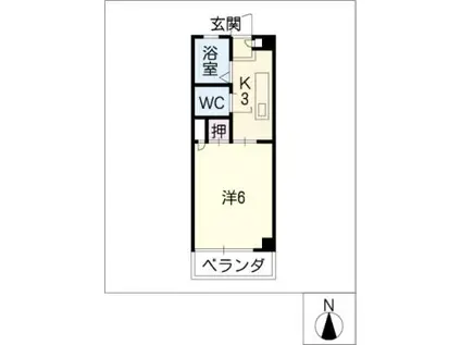 パークM・A・S(1K/1階)の間取り写真