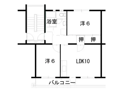 高良内22000棟(2LDK/3階)の間取り写真