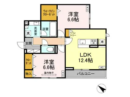 WILLIII(2LDK/2階)の間取り写真