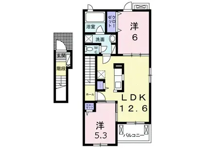 マイプレイス II(2LDK/2階)の間取り写真