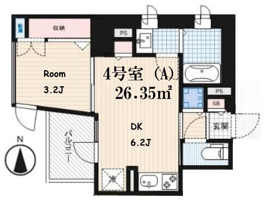 ALZA北浜(1DK/6階)の間取り写真