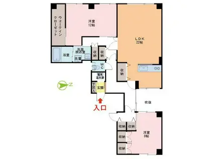 ルラーシェ(2LDK/3階)の間取り写真