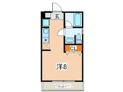 テック盛岡(ワンルーム/3階)の間取り写真