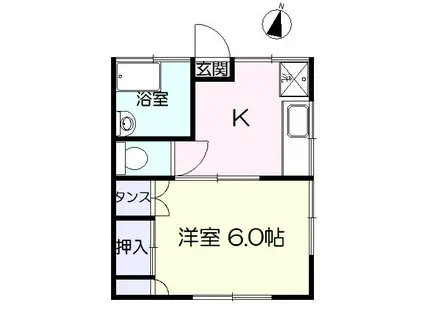 花月荘(1K/1階)の間取り写真