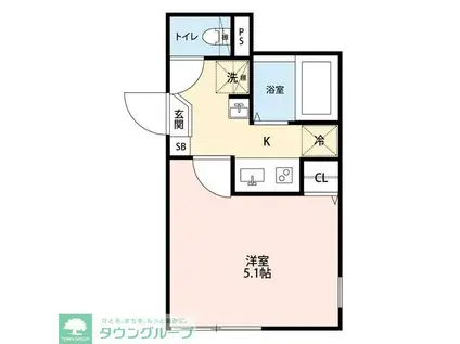 グランクオール日ノ出町(1K/2階)の間取り写真