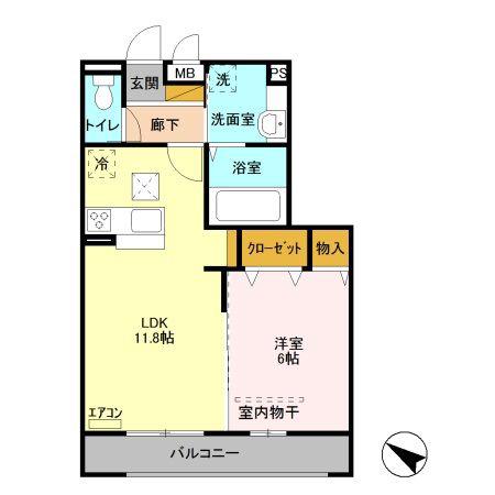 プレミール(1LDK/1階)の間取り写真